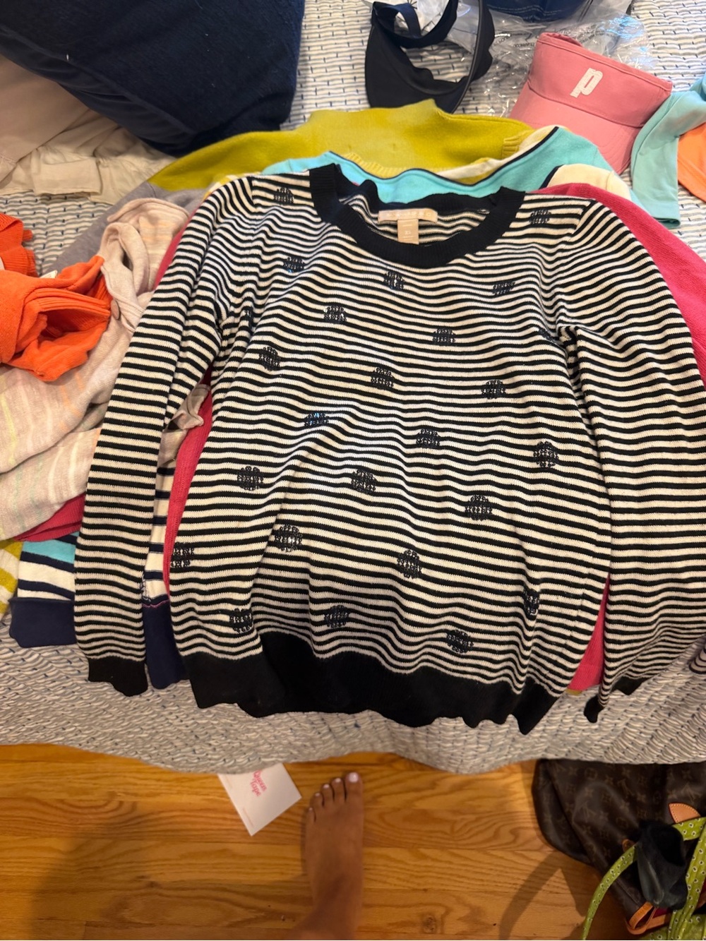 Banana republic Striped Black and White Knit Sweater
